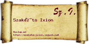 Szakáts Ixion névjegykártya